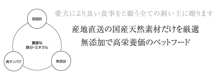 産地直送の国産天然素材だけを厳選無添加で高栄養価のペットフード
